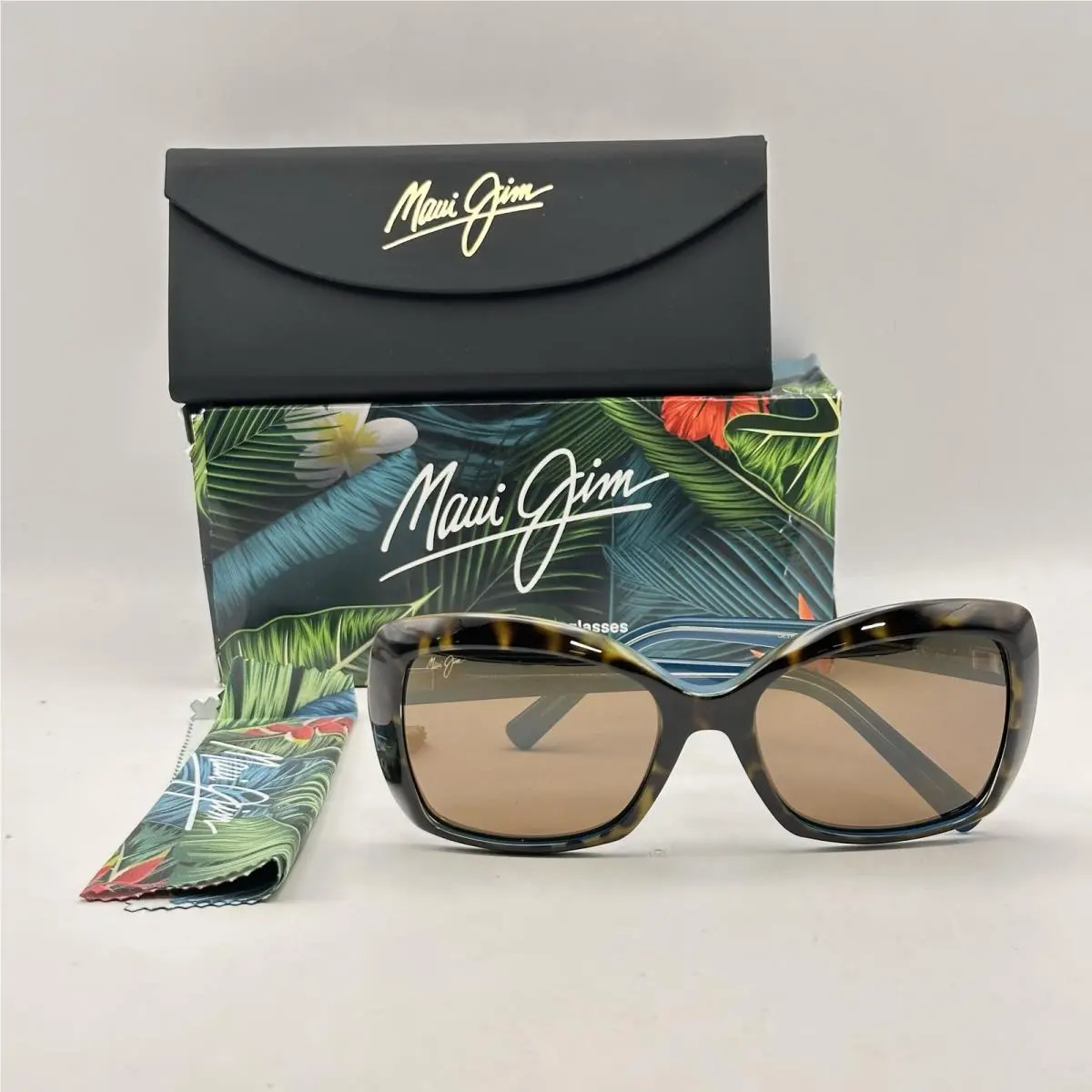 Maui Jim Womens Orchid Butterfly Polarized Sunglasses Tortoise/peacock