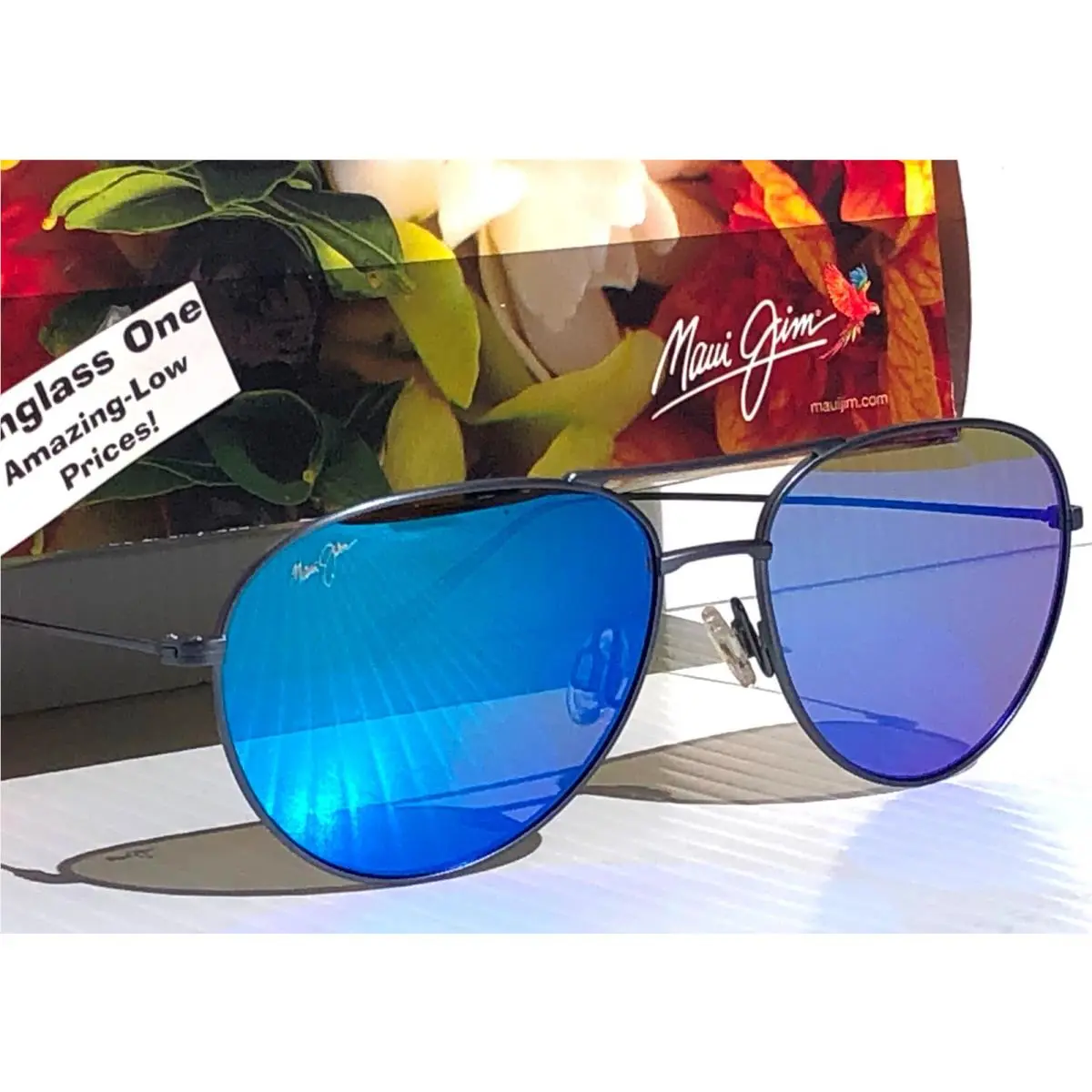 Maui Jim Walaka Dove Grey Polarized Hawaii Blue Glass Lens Sunglass B885-03