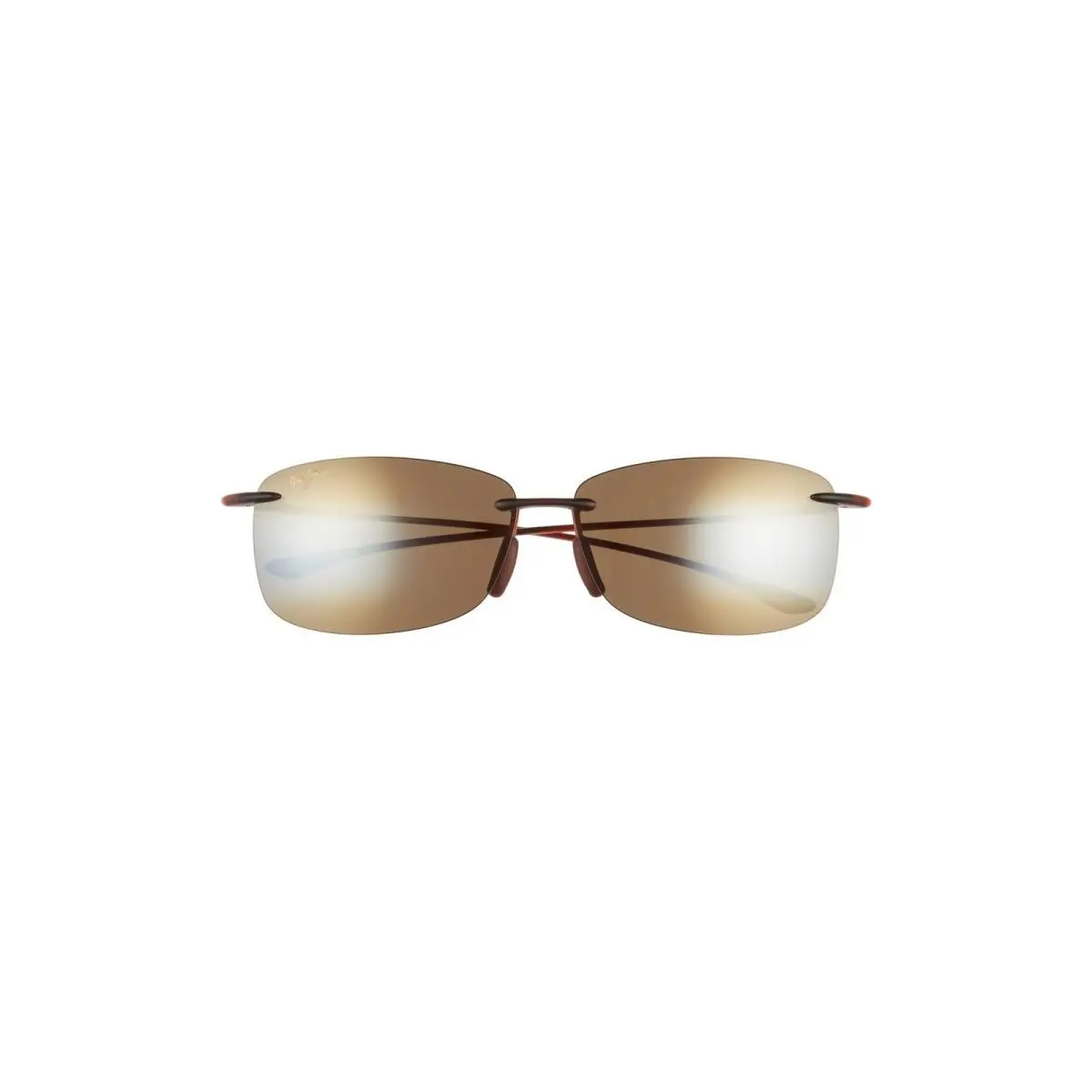 Unisex Akau Polarized Rimless Sunglasses Matte Rootbeer-l by Maui Jim