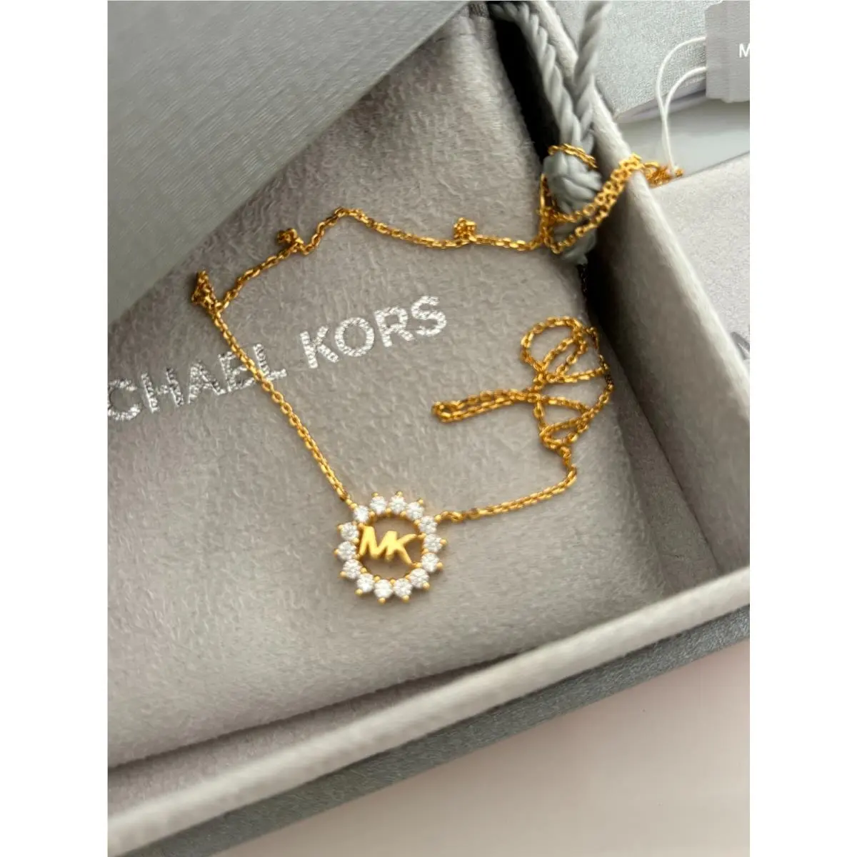 Precious Metal Plated Sterling-silver Logo Necklace Gold by Michael Kors