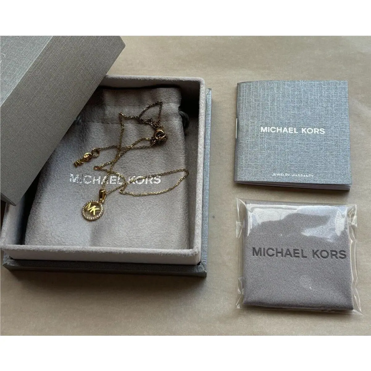 Custom Kors Sterling Silver Logo Starter Necklace Gold by Michael Kors