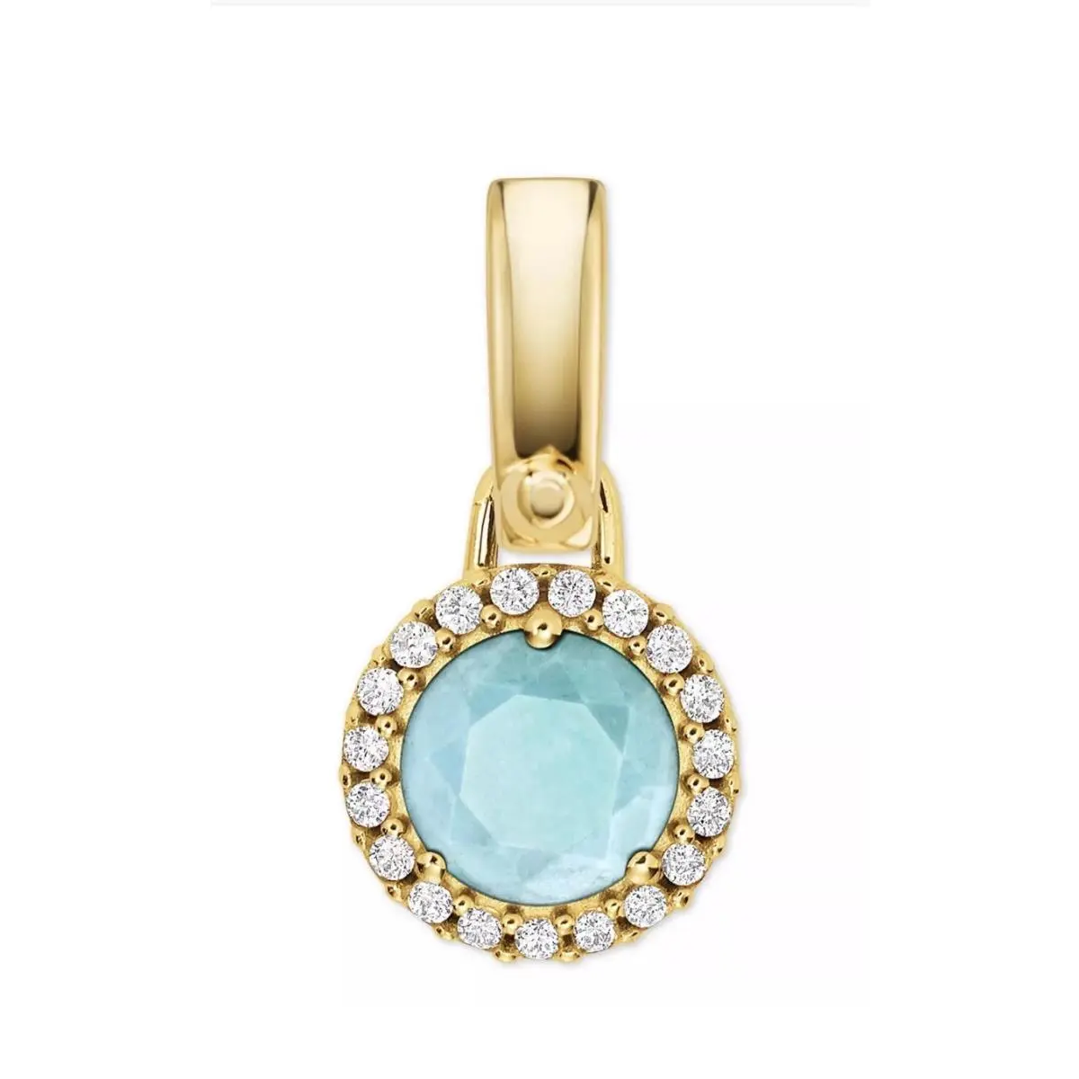 Michael Kors Blue Stone Crystal Gold Tone 925 Sterling Silver Charm Pendant