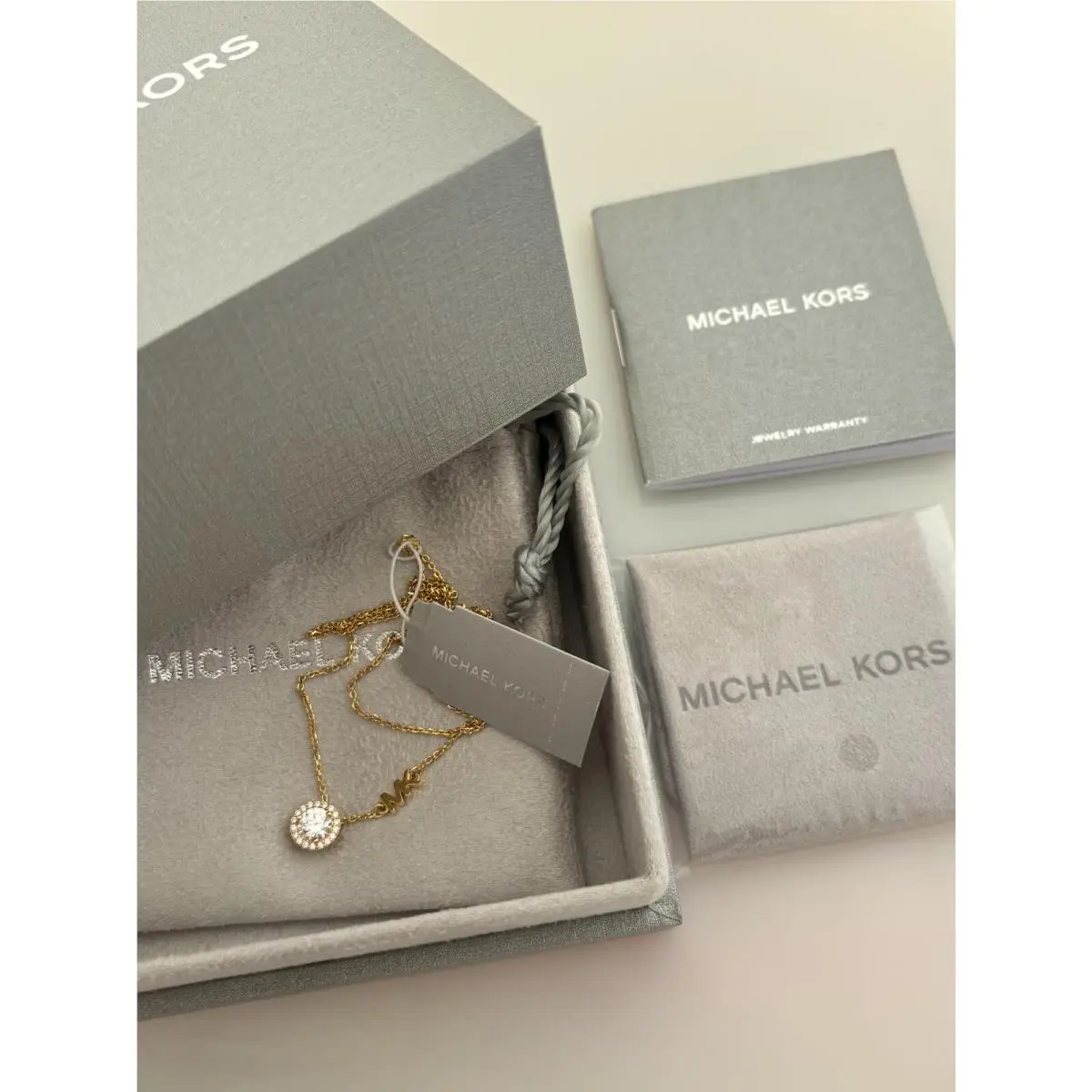 Precious Metal-plated Sterling Silver Pave Halo Necklace Gold by Michael Kors