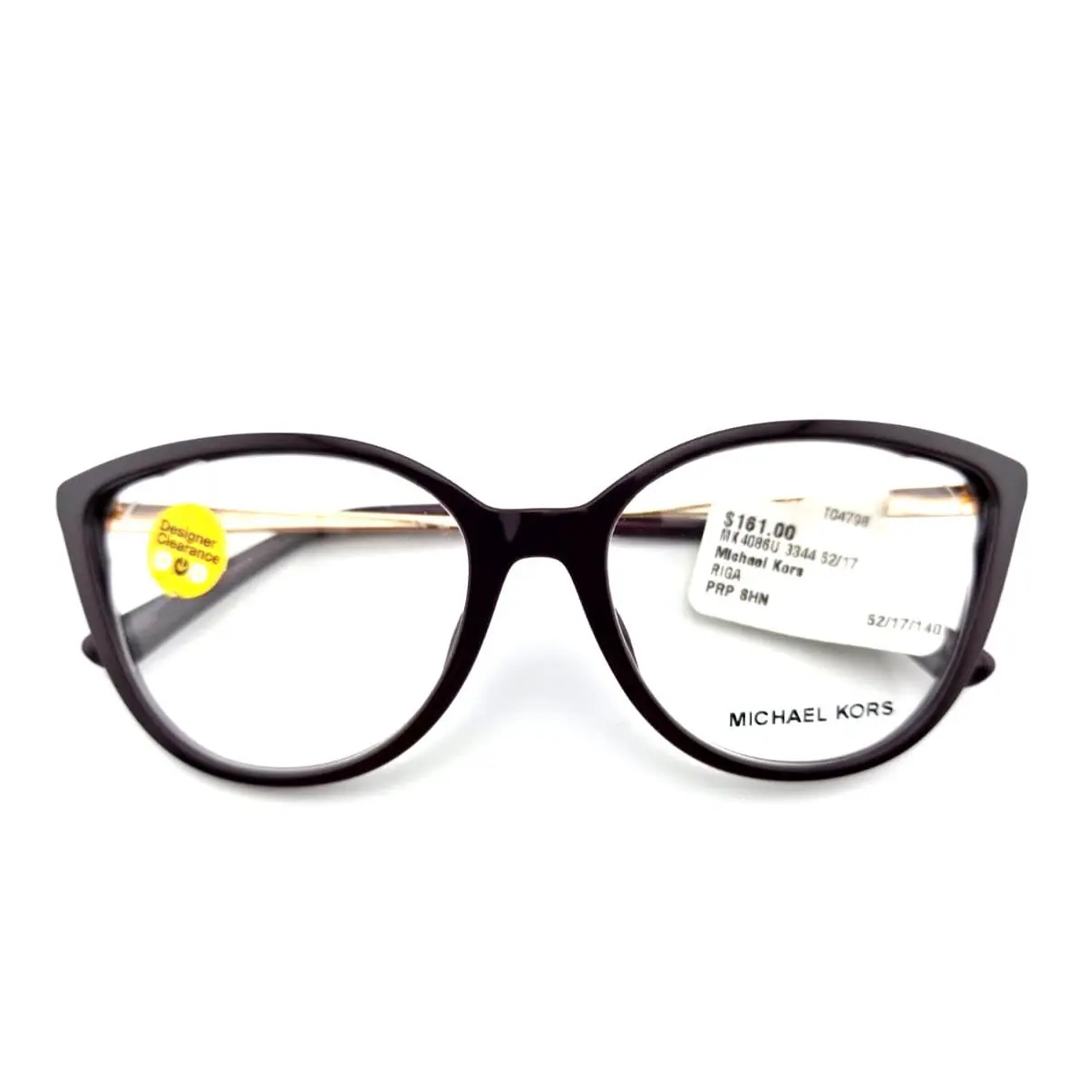 Michael Kors MK4086U Riga 3344 Purple Gold Unisex Eyeglasses 52-17-140