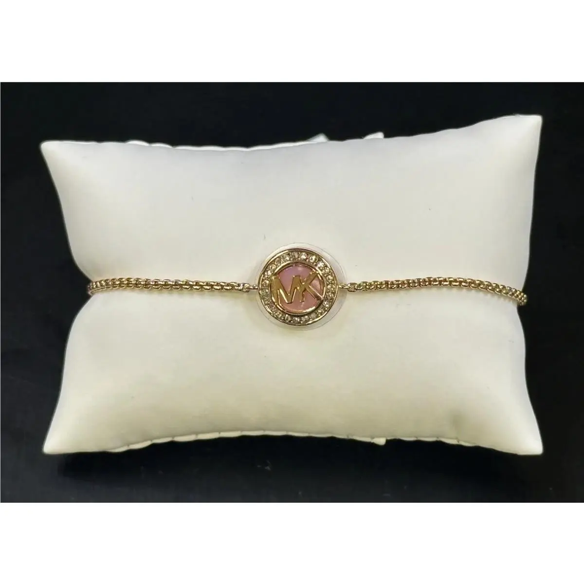 Gold Tone Stainless Steel Logo Slider Padlock Bracelet Womens by Michael Kors