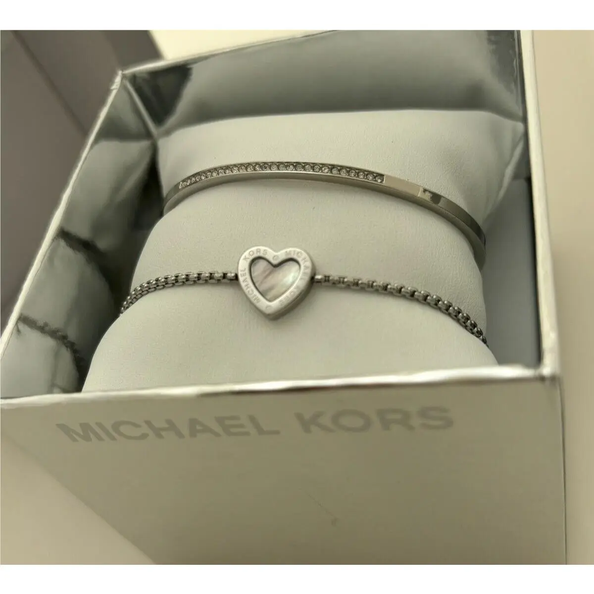Slider Bracelet Pave Bangle Gift Set Silver by Michael Kors