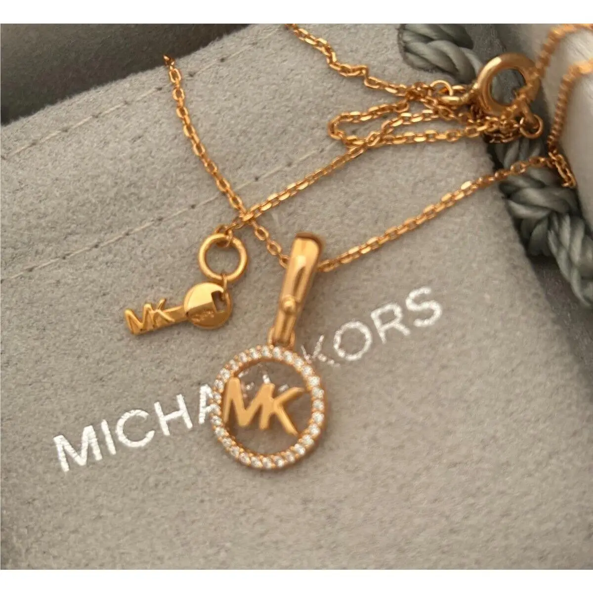 Custom Kors Sterling Silver Logo Starter Necklace Rose Gold by Michael Kors