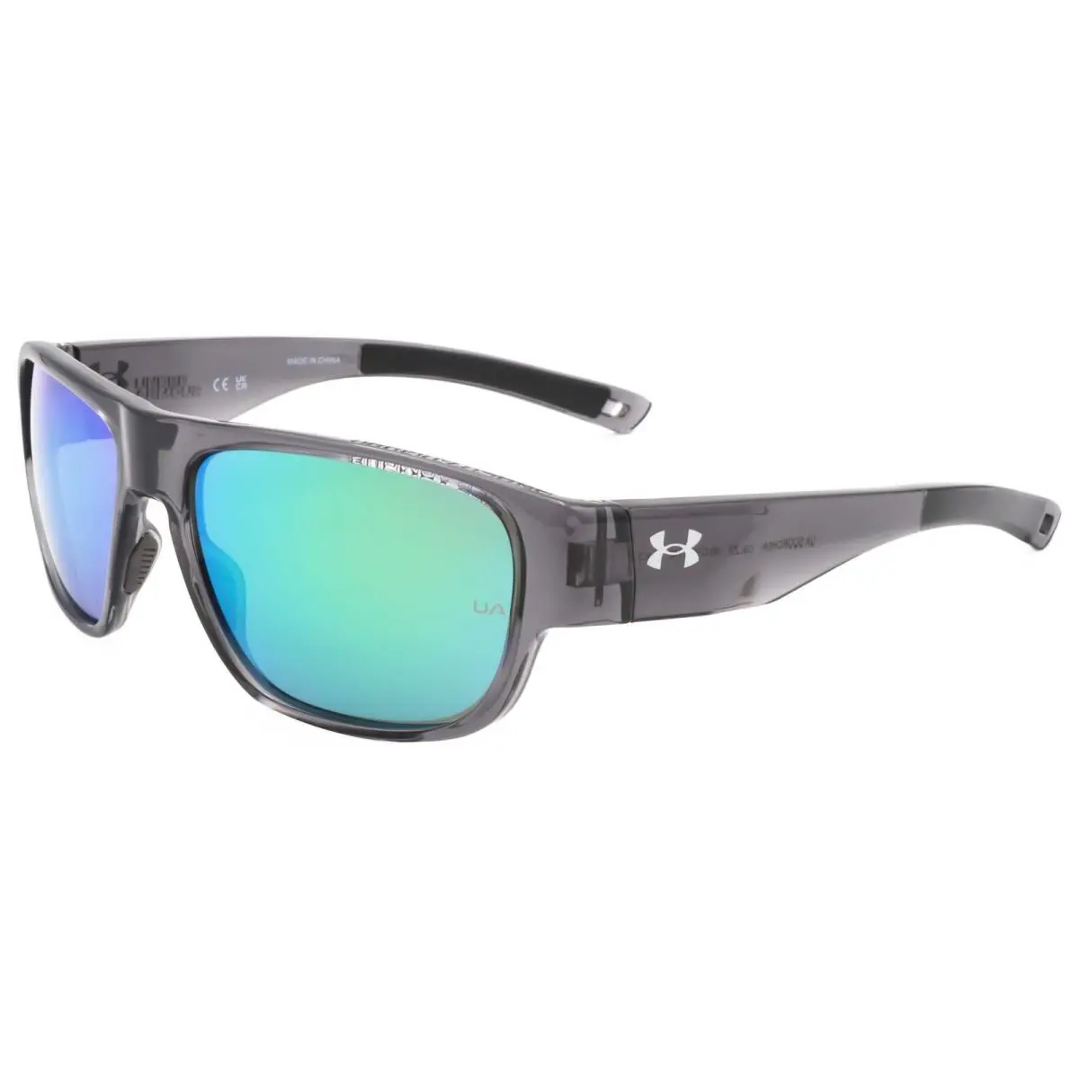 Under Armour UASCORCHER-CBL-60 Sunglasses 60mm - Frame: Grey Crystal, Lens: Green Mirror