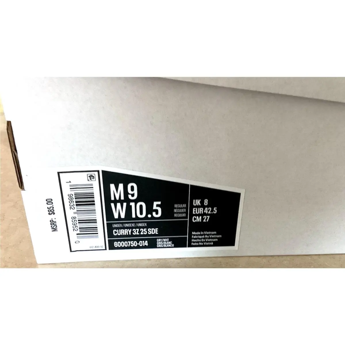 Under Armour shoes - Under Armour Curry 3Z 25 SDE - 6000750-014 - Gray (UPC: 198632859520) 8