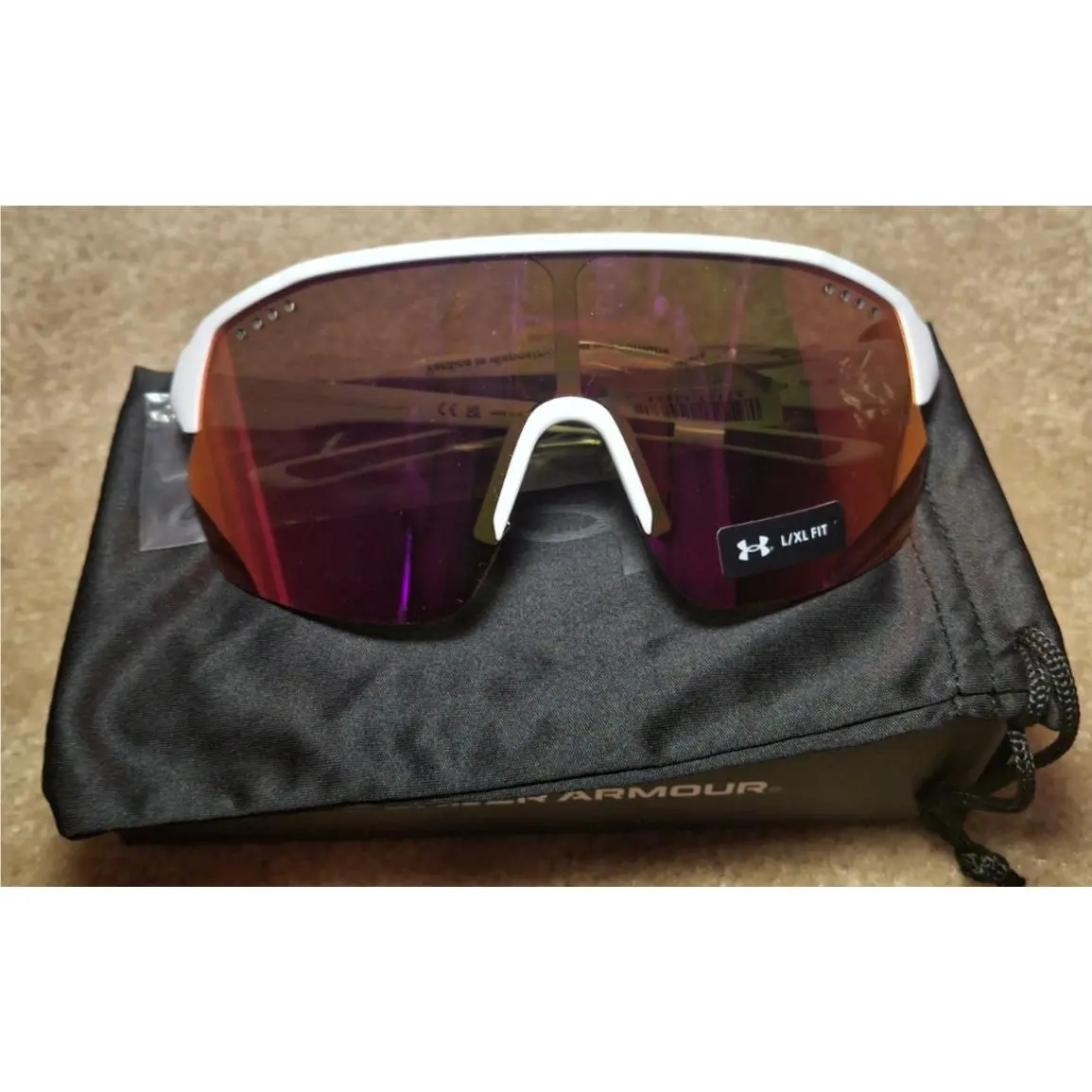 Under Armour UA Gameday Ii/g Matte White/bright Pink Mirror Lens Sunglasses