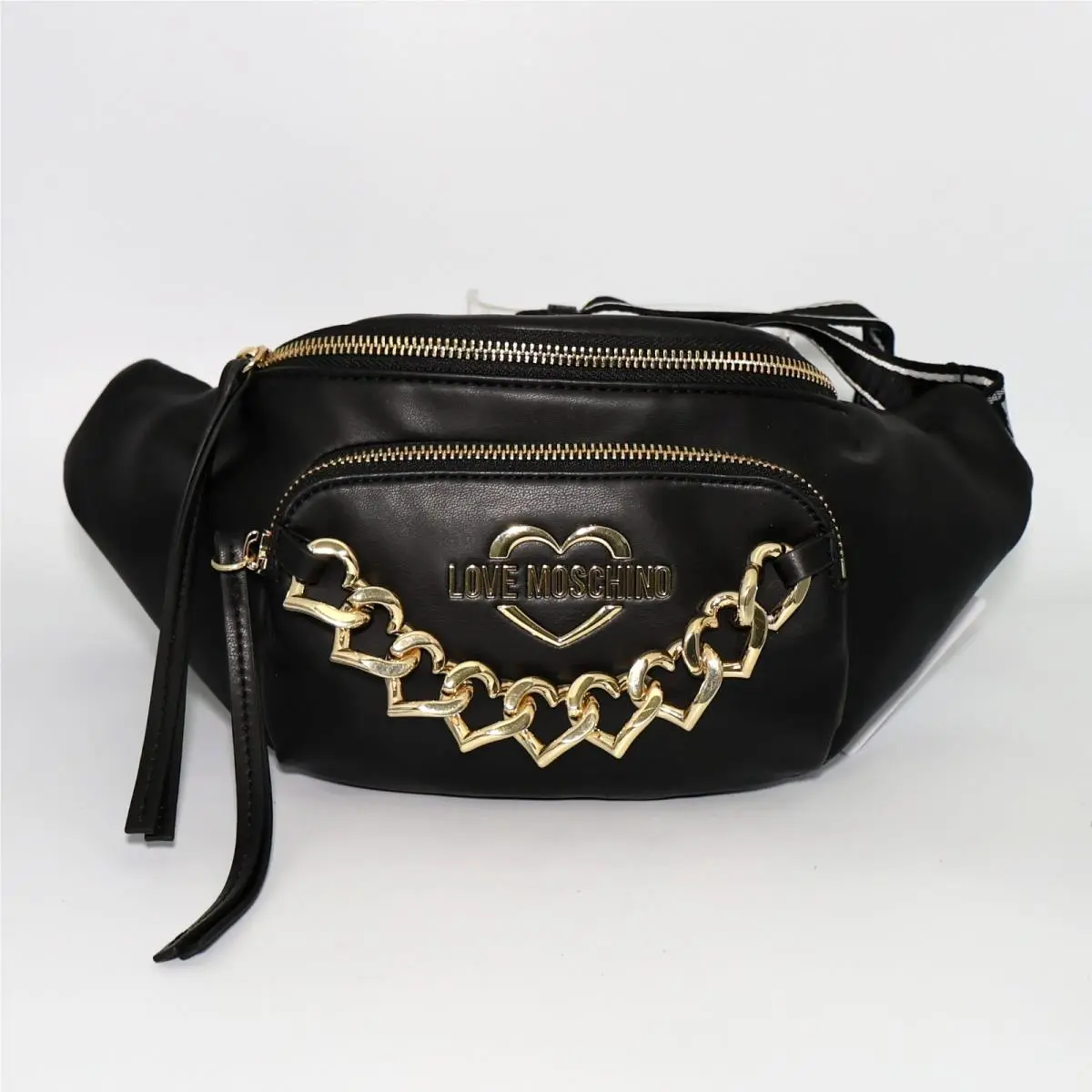 Love Moschino Heart Chain Logo Belt Bag Black/gold JC4042PP1ALF0000