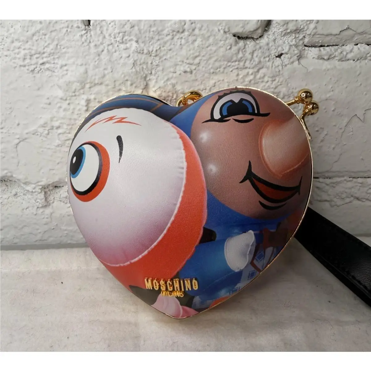 SS23 Moschino Couture Jeremy Scott Heart Animated Cartoon Wristlet/shoulder Bag