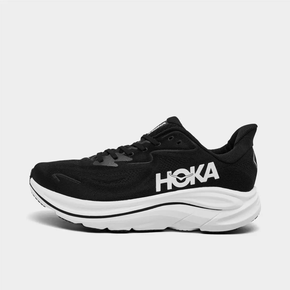 Men`s Hoka Clifton 10 Running Shoes Black/white 1162030 002