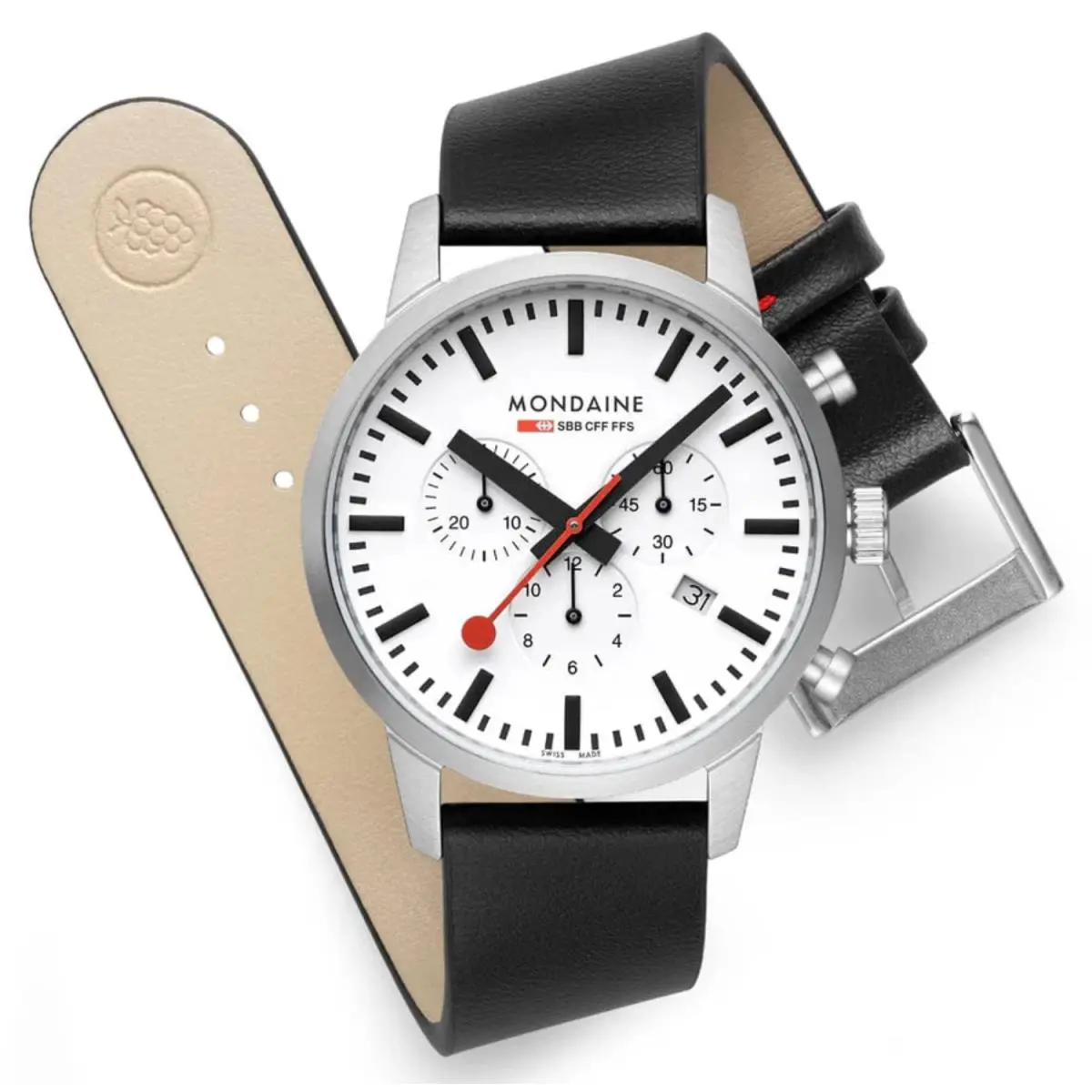 Neo Chronograph 41mm MSD.41411.LBV Swiss Made Watch Sapphire Crystal by Mondaine