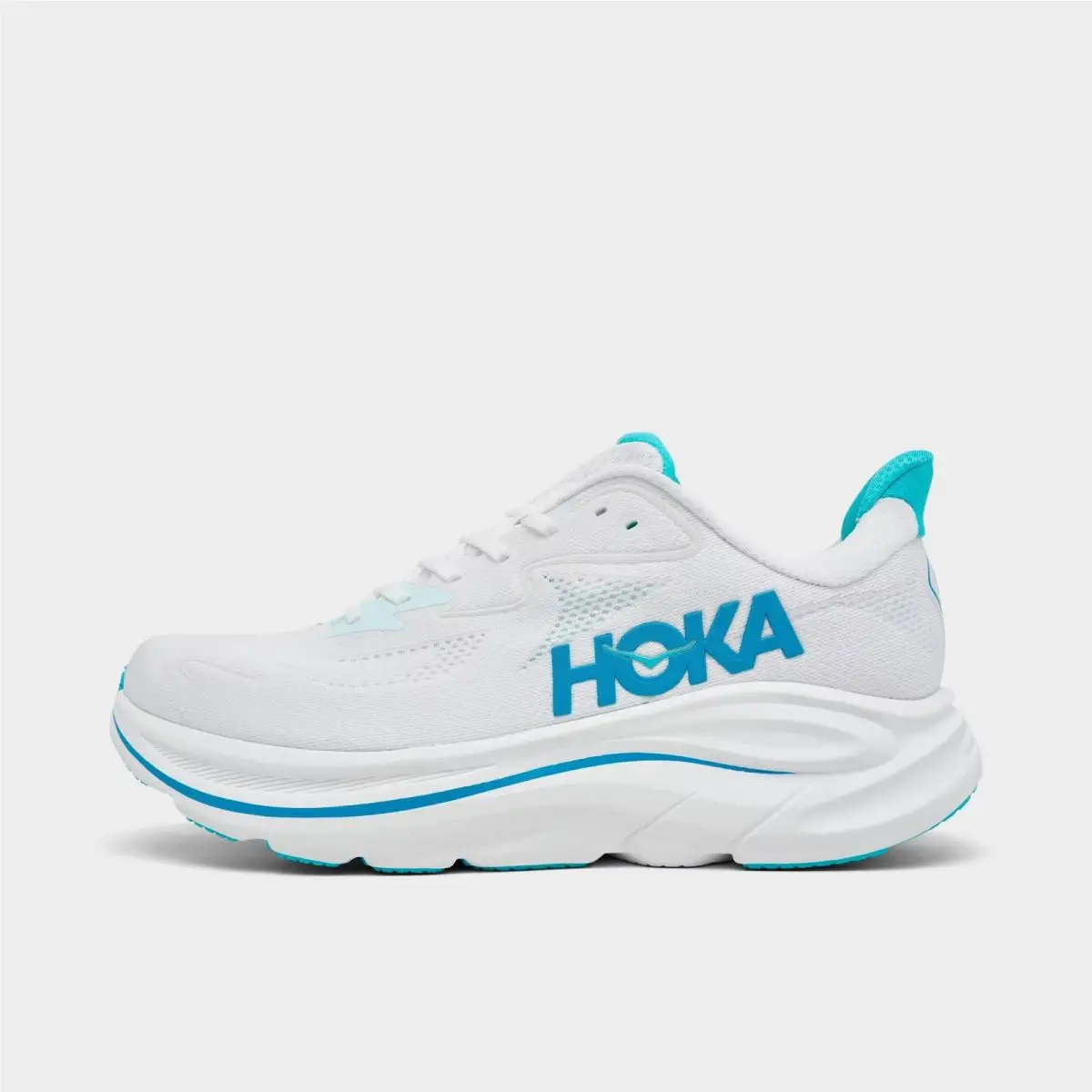 Men`s Hoka Clifton 10 Running Shoes White/skyward Blue 1162030 110
