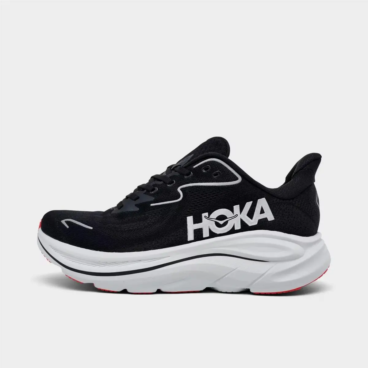 Men`s Hoka Clifton 10 Running Shoes Black/silver 1162030 961