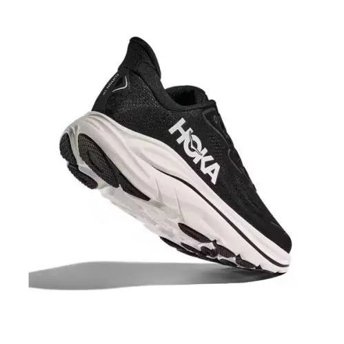 Hoka Women`s Clifton 10 Athletic Shoes - Black/white-ships Fastly