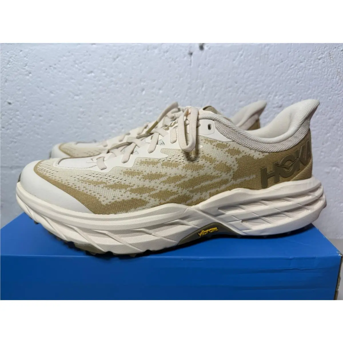 Hoka Men`s Sizes Speedgoat 5 Trail Running Shoes 1123157 Vanilla Wheat
