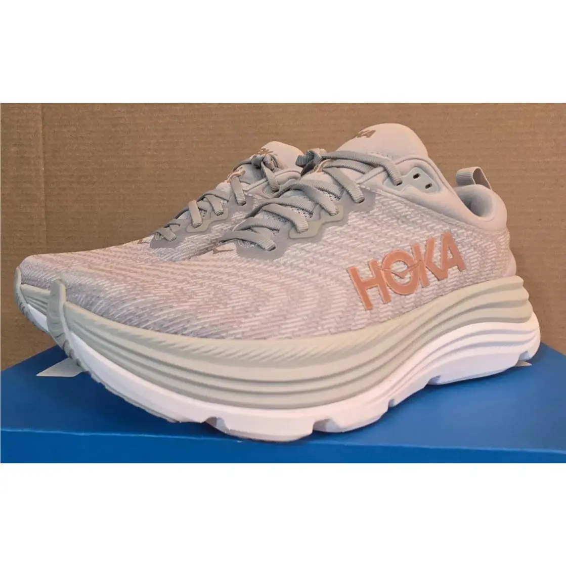 Hoka Women`s Gaviota 5 Size 7 B Medium Harbor Mist/rose Gold 1134235-HMRG