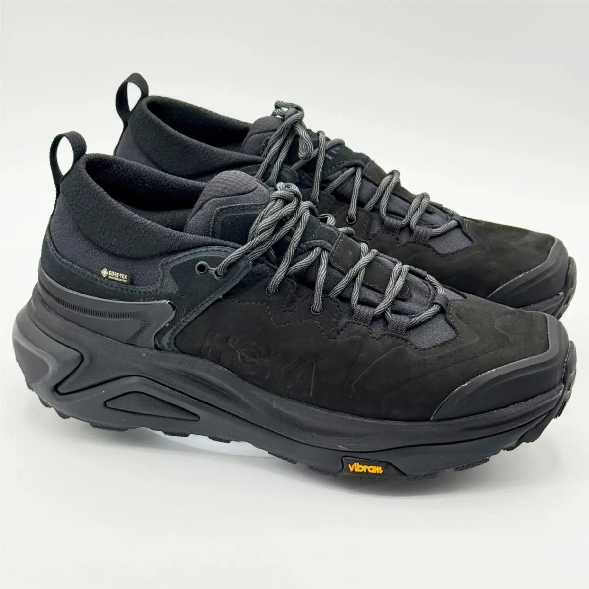 Hoka Kaha 3 Low Gtx Mens 12 Triple Black Gore-tex Trail Shoes 1162532