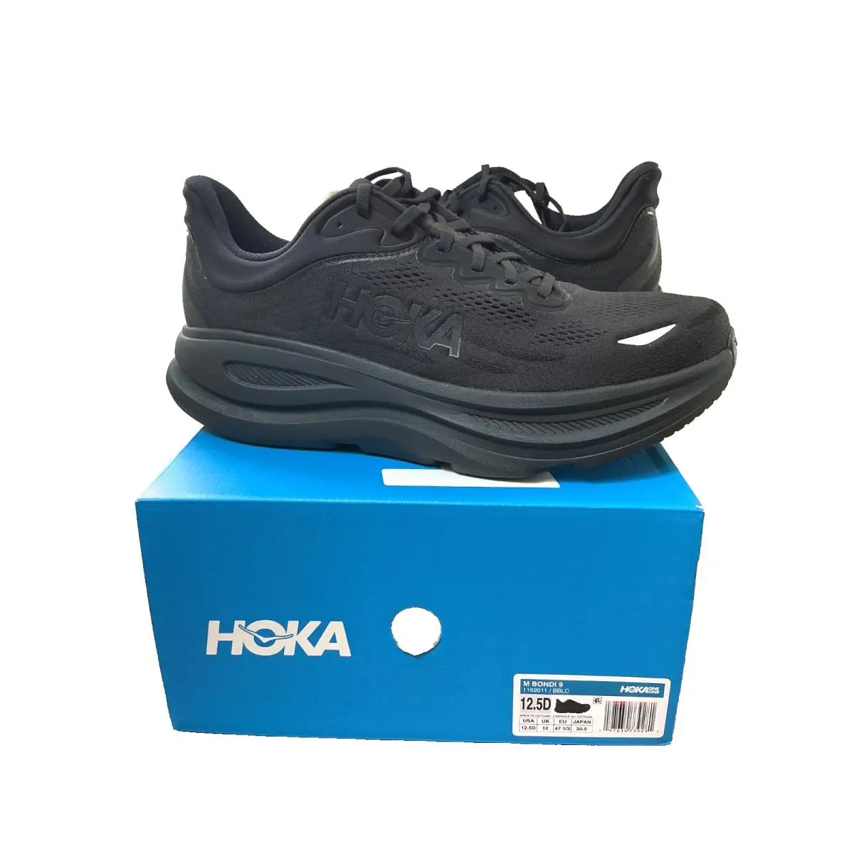 Hoka One Bondi 9 Triple Black 1162011-BBLC Men`s Sz 12.5 D