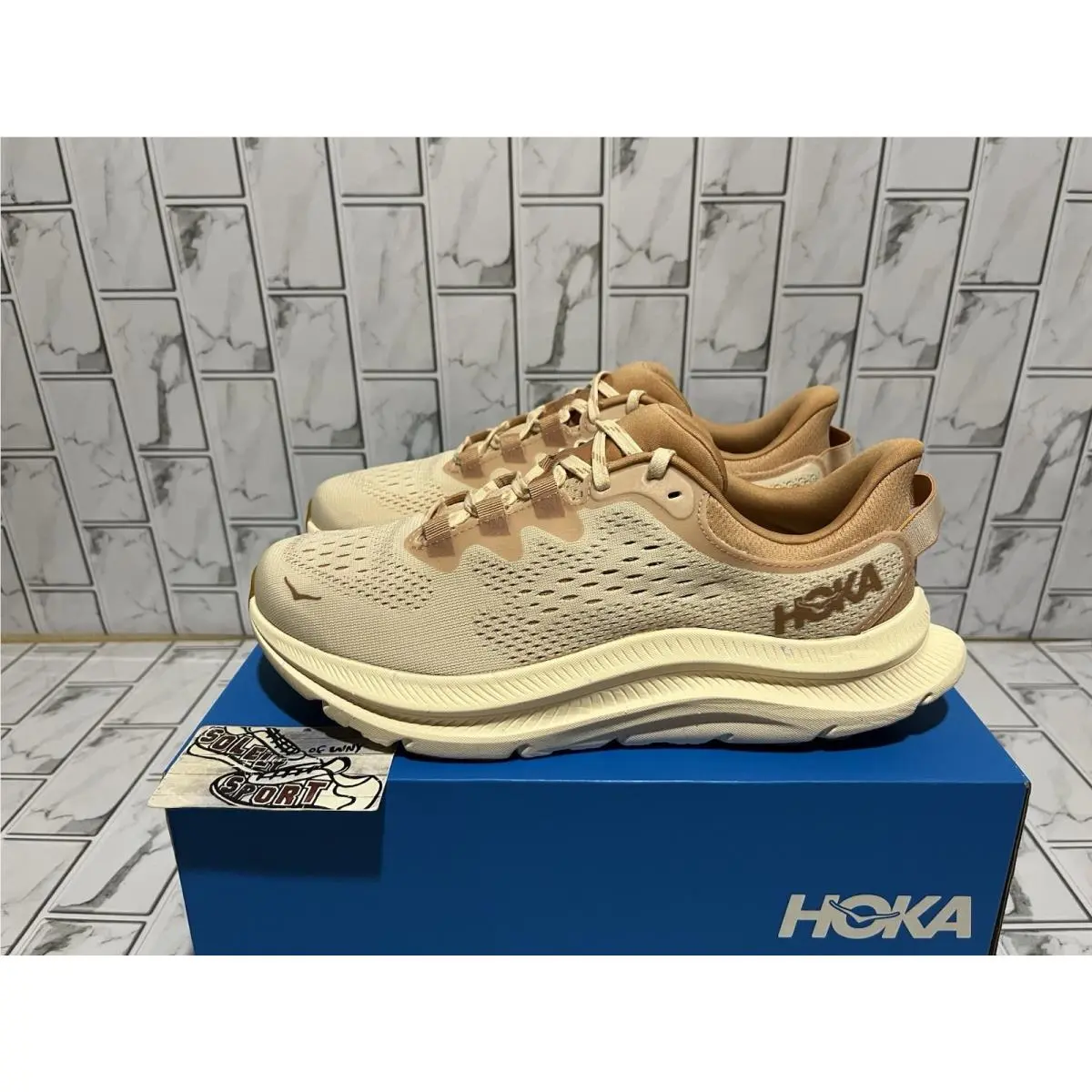 Hoka One One Kawana 2 Running Training Walking Shoes Cream White Womens 8.5