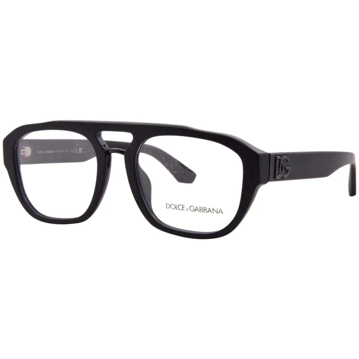Dolce Gabbana DG3415 2525 Eyeglasses Men`s Matte Black Full Rim Pilot 55mm
