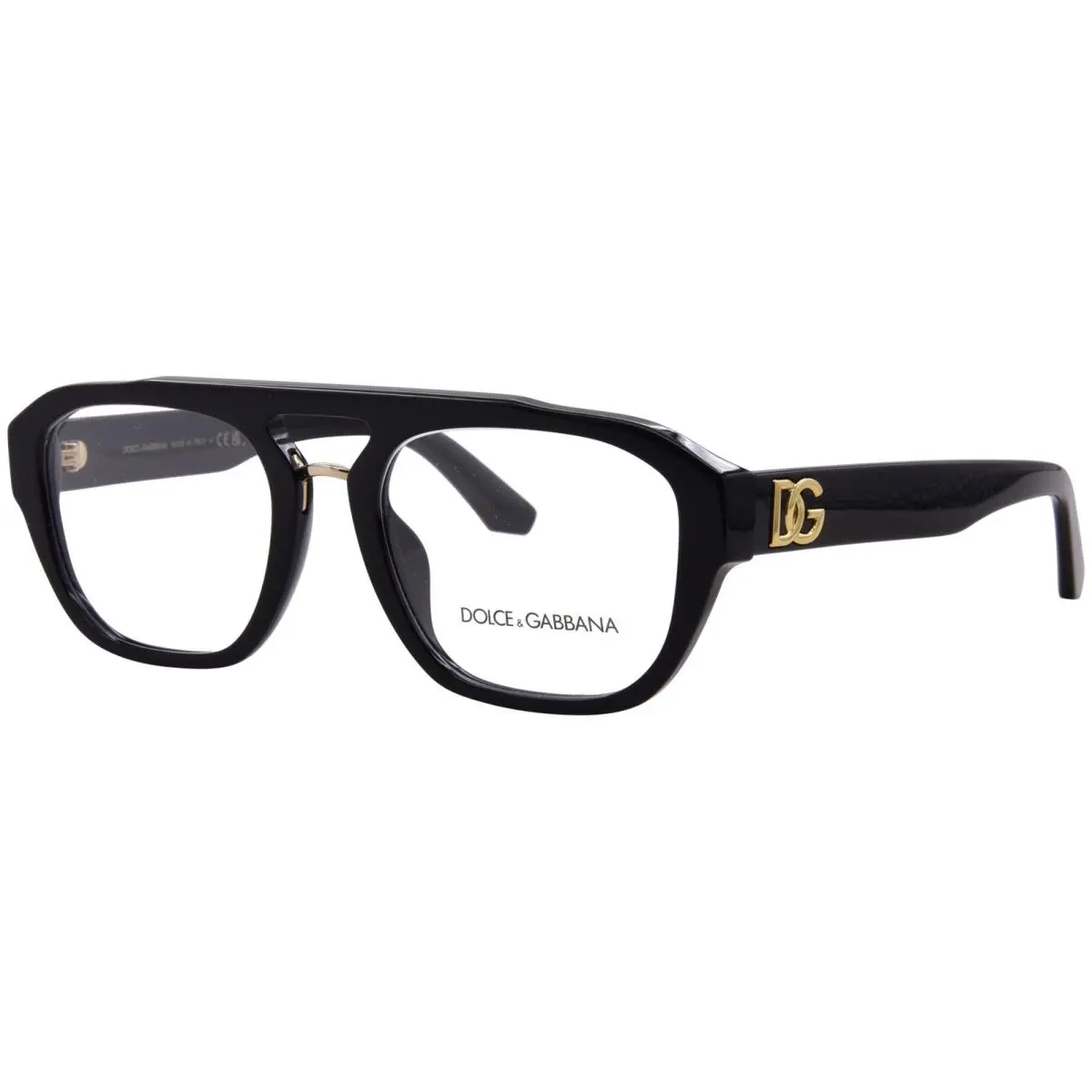 Dolce Gabbana DG3415 501 Eyeglasses Frame Men`s Black Full Rim Pilot 55mm