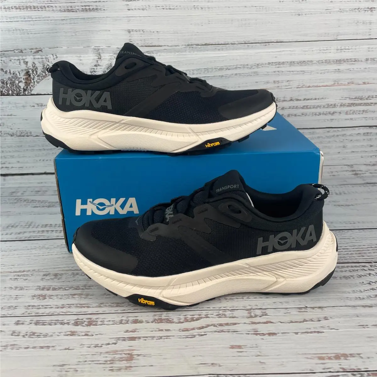 Hoka Transport Women US 7.5 B Walking Shoe Black Alabaster