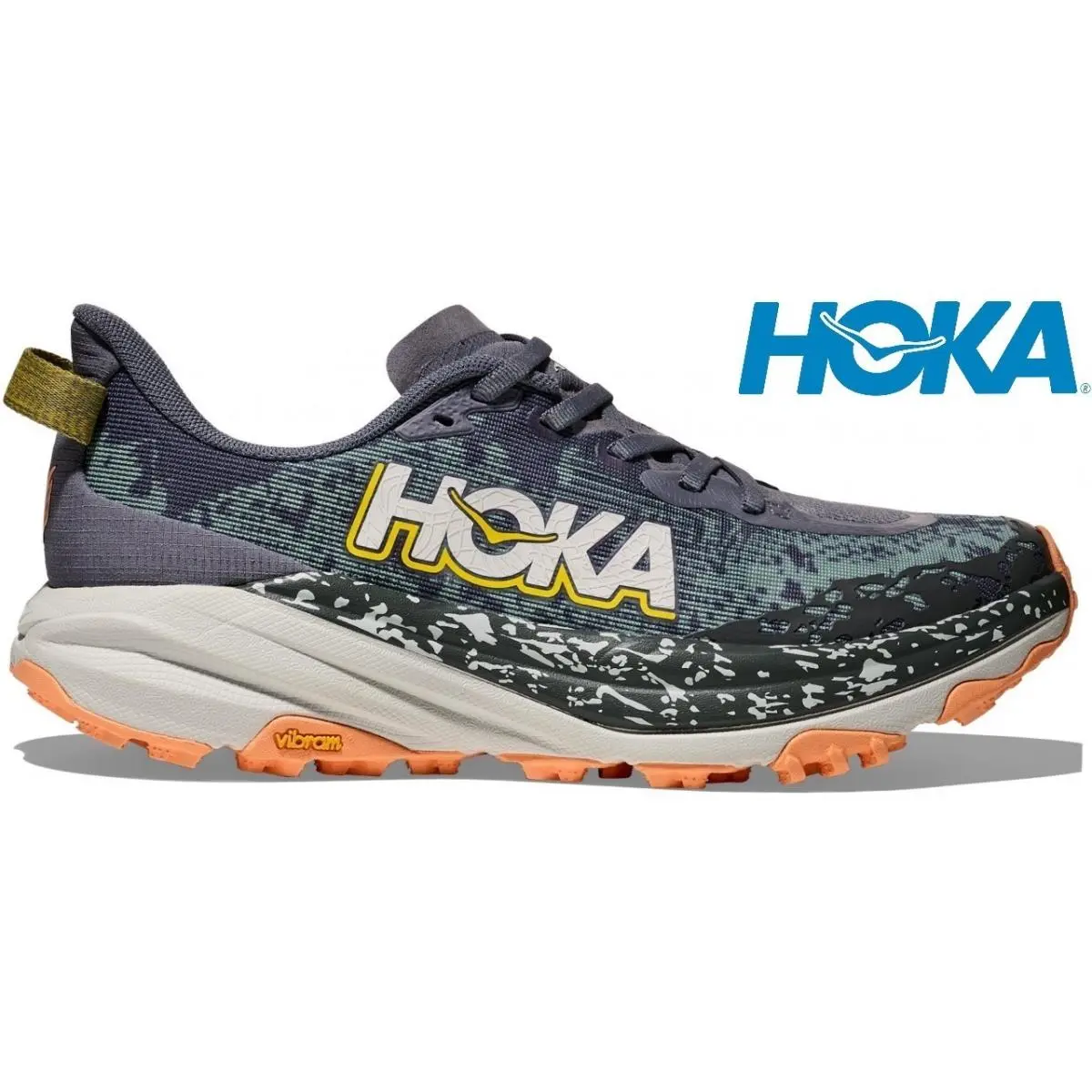 Hoka Speedgoat 6 Trail Run Shoes 40 mm Stack Height Traction Lug Sole US Women 6 - Blue