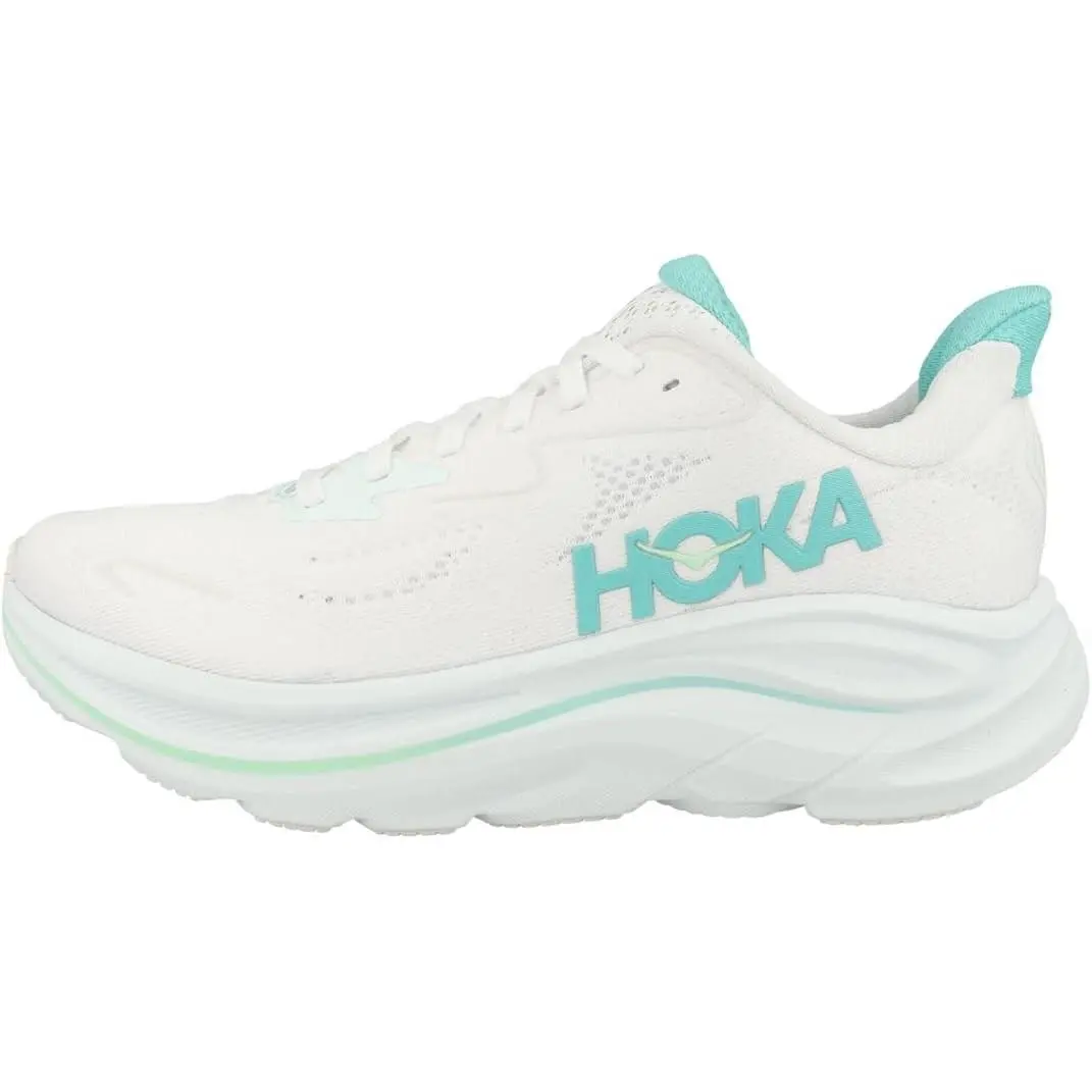 Hoka. Clifton 10 Women’s Running Shoes White Cielo Blue Size 9 M