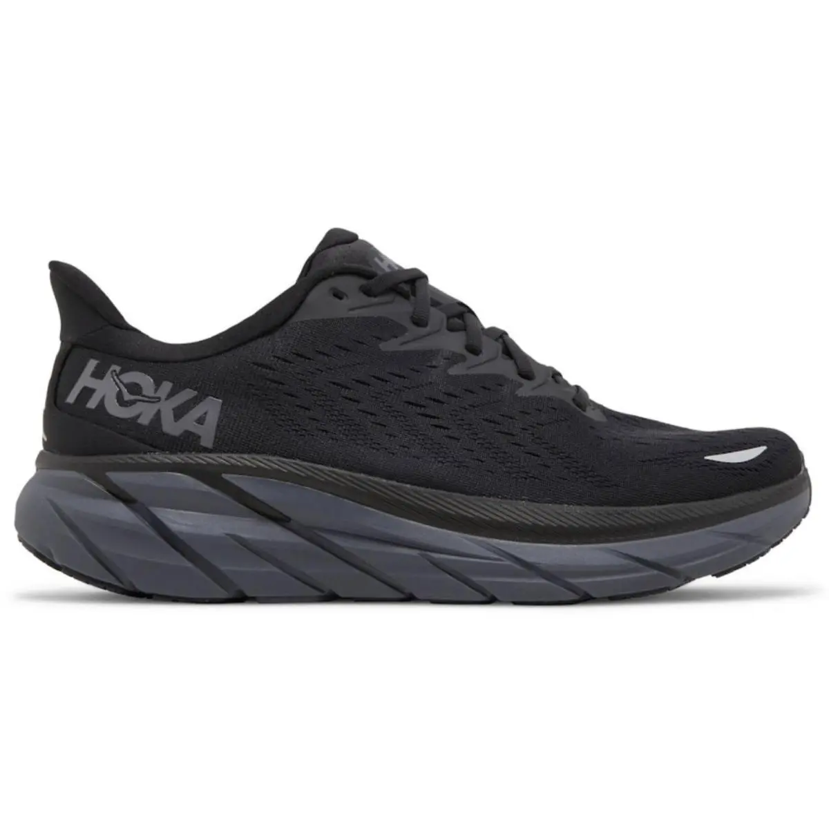 Hoka Men`s Clifton 8 Running Shoes 11 US Black /black One of Hoka Best Models