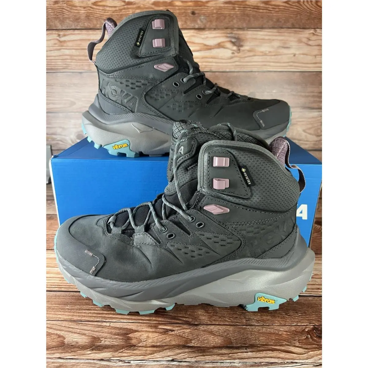 Hoka Women’s One One Kaha 2 Mid Gtx Goretex Hiking Boots 7.5B Gray