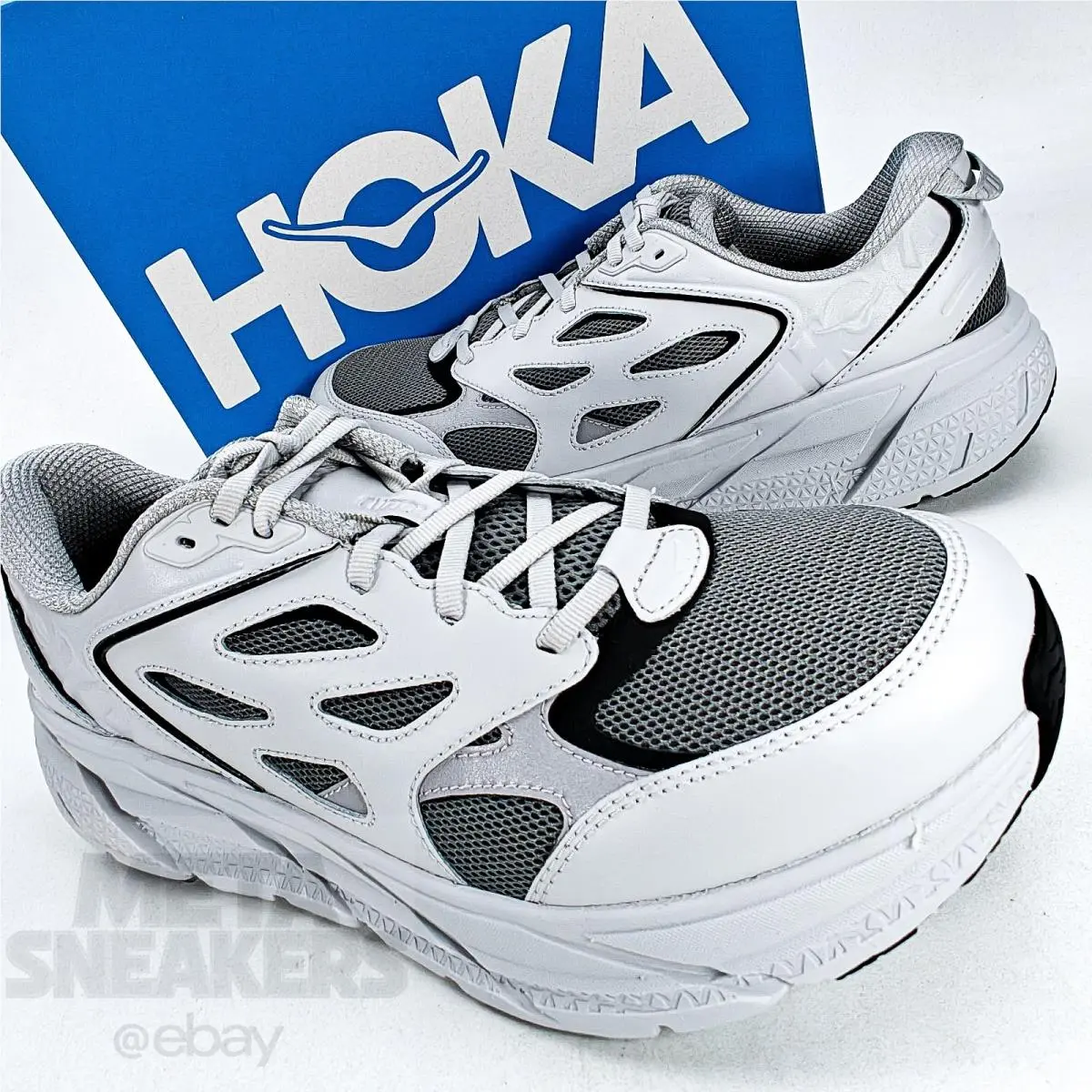 Hoka One One US 11 Men`s Stellar Grey Black Rare Clifton L Athletics 1160050