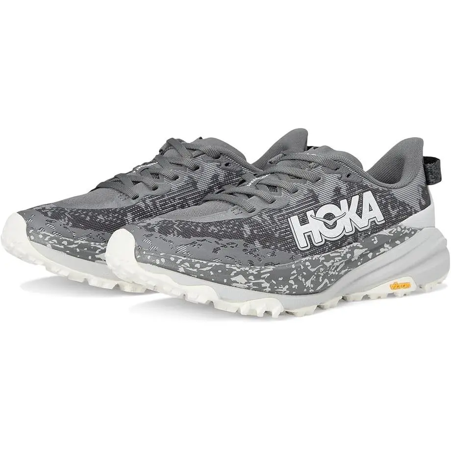 Hoka Speedgoat 6 Running Walking Lace-up Sneakers Satellite Gray Mesh Women Sz 7 - Satellite Grey / Stardust