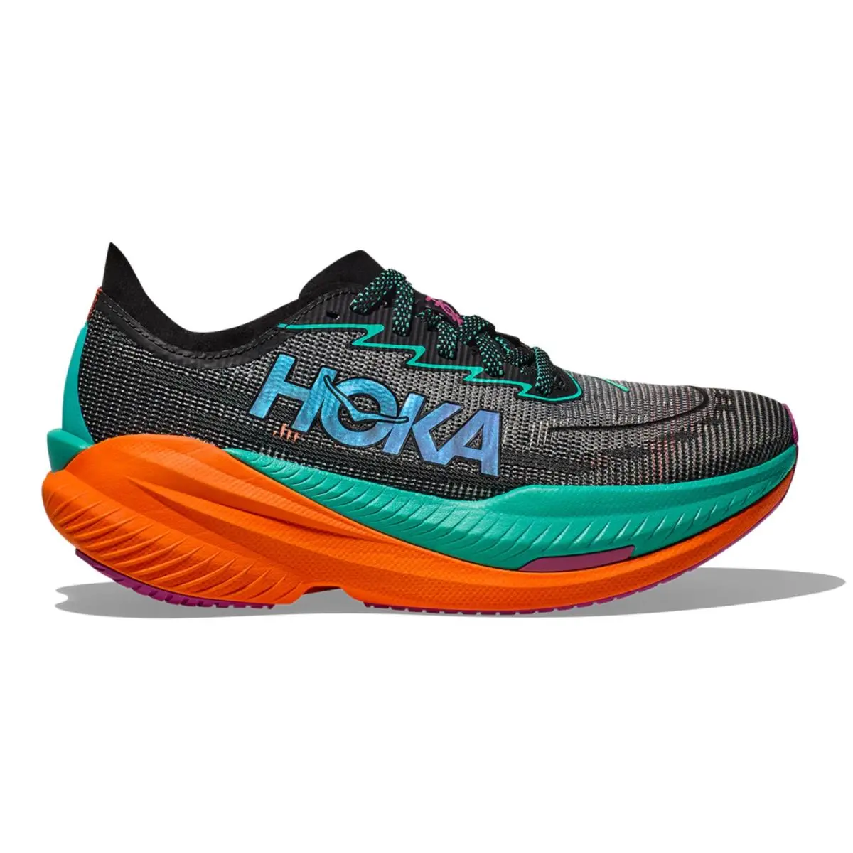 Hoka Women`s Mach X 2 8.5 US B Black / Electric Aqua Rare