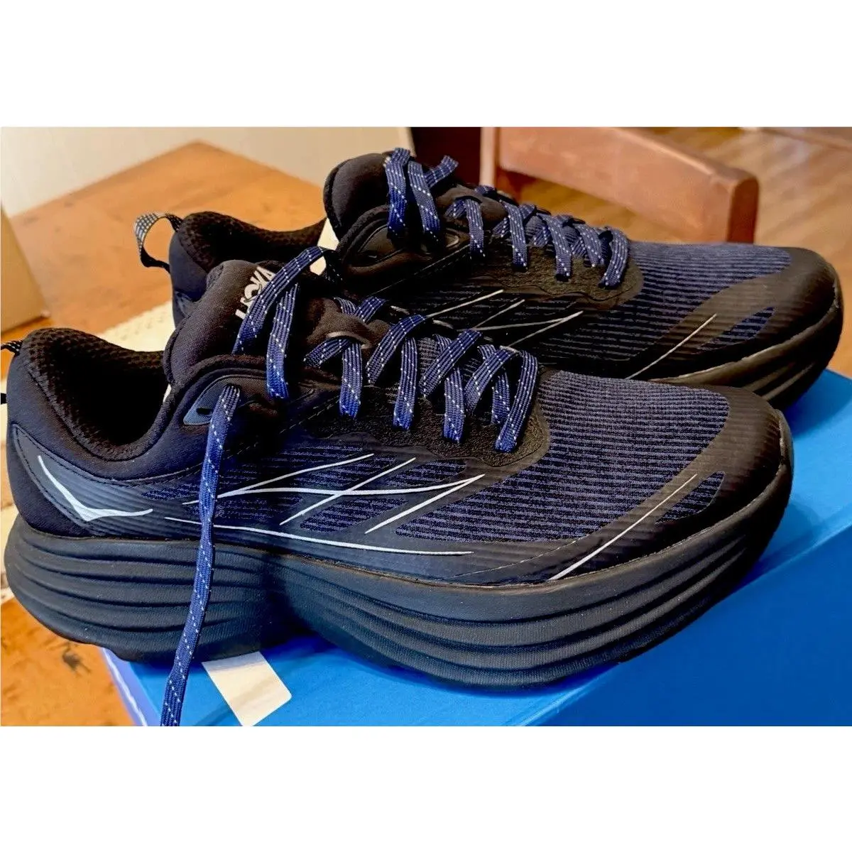 Hoka One Mens Bondi 8 TS Caged Stealth Tech Midnight Running Sneaker Size 10.5