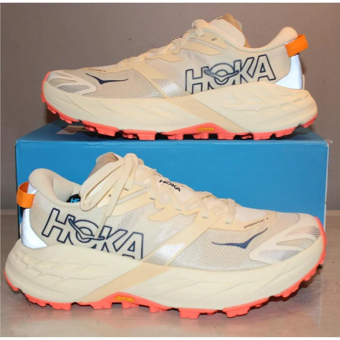 Hoka Speedgoat 7 Vintage Yellow Shoes Sneakers Women`s Size 7 B