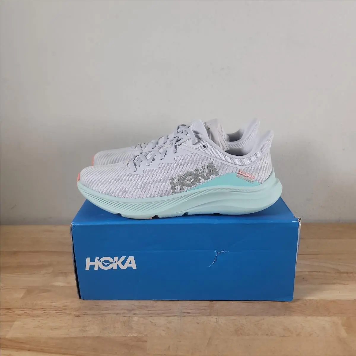 Women`s Hoka One One Solimar Stardust/aqua Breeze Size 11.5 1123075 Sqb