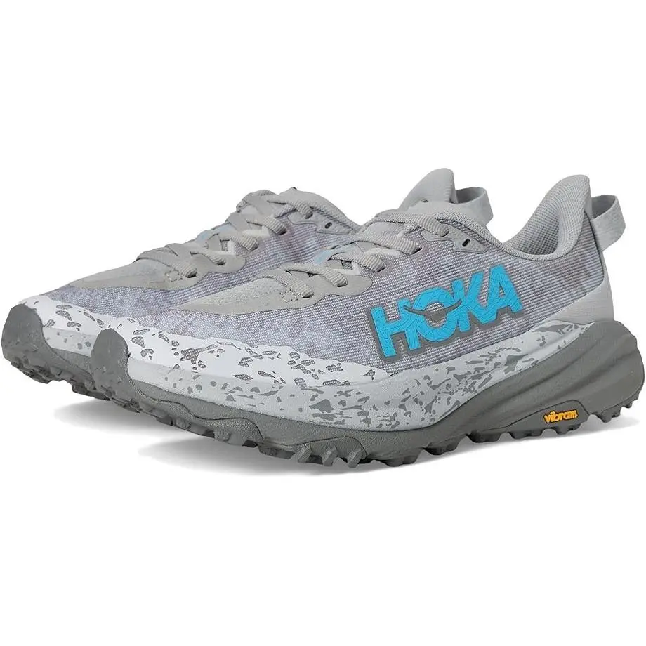 Hoka Speedgoat 6 Running Walking Sneakers Aster Flower Gray Mesh Wide Size 9.5 D