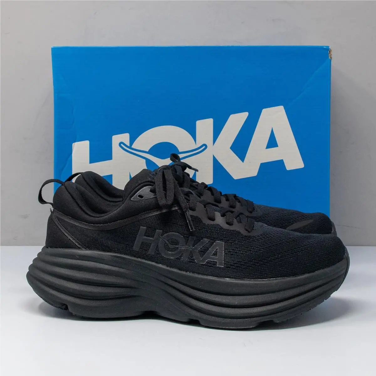 Hoka One Bondi 8 Running Shoes Men`s 7.5 D Black/black