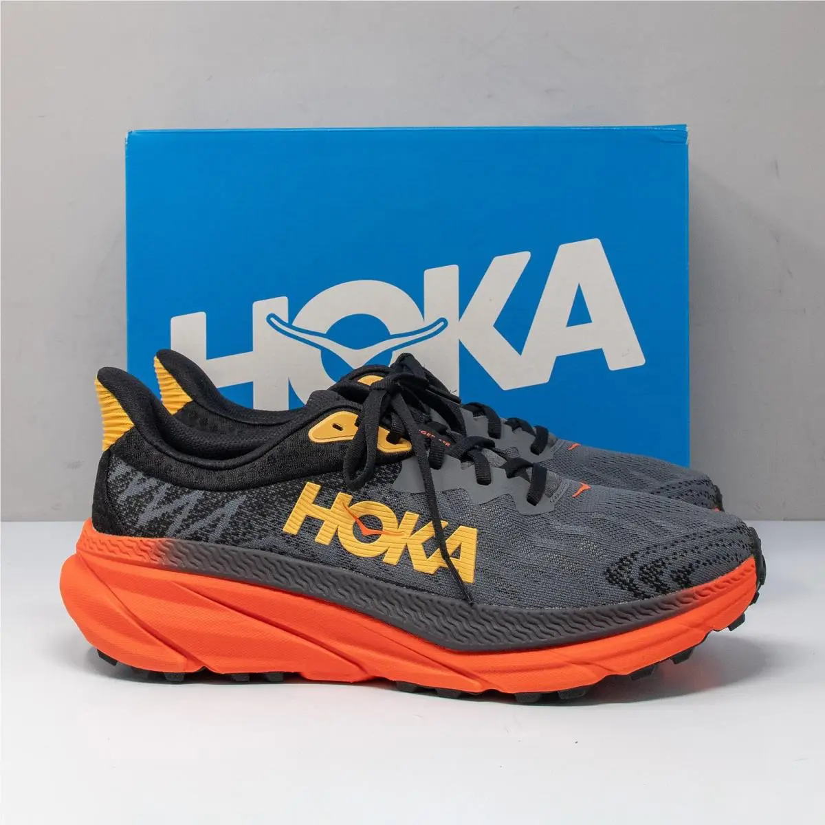 Hoka One Challenger Atr 7 Trail Shoes Men`s 10.5 D Castlerock Flame