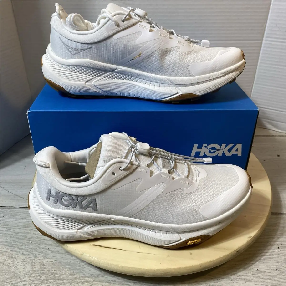 Hoka One One Transport White Gum Women’s Size 9B Trail Walking Shoes Read…