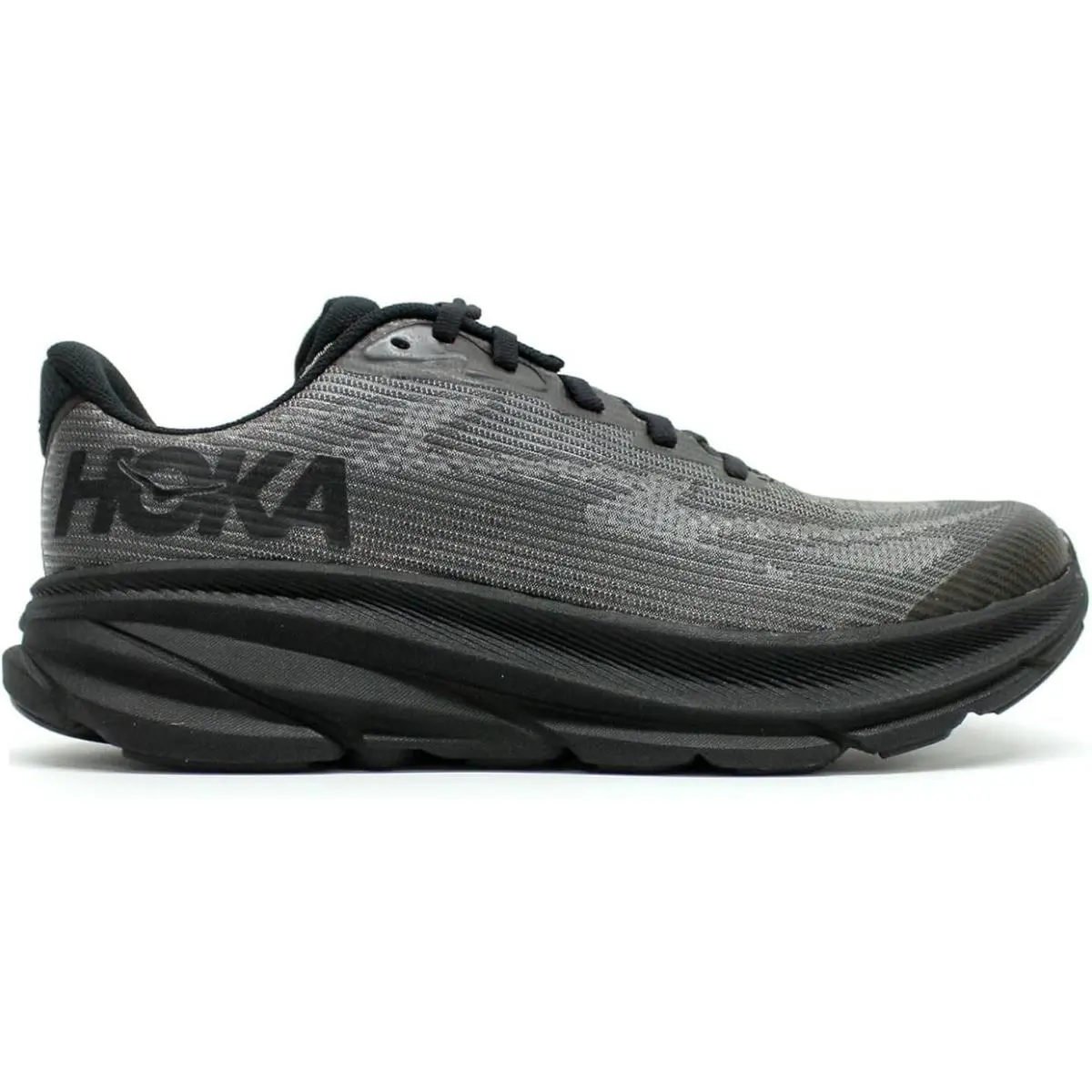 Hoka. Clifton 9 Big Kid Unisex Running Shoes Black Carbon Black Size 4.5 M