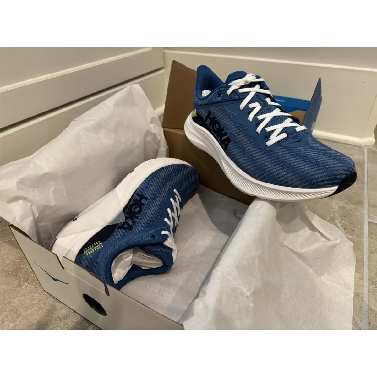 Hoka One One M Solimar Blue White Running Shoes Mens - Size 10