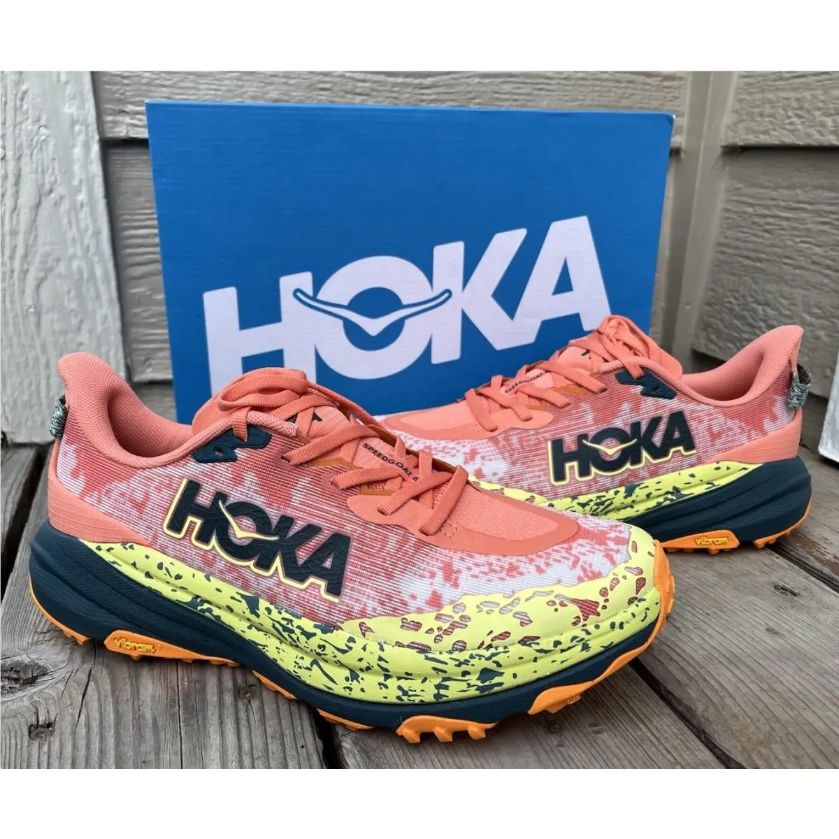Hoka One One Speedgoat 6 Women’s 10B Trail Running Shoes Feldspar