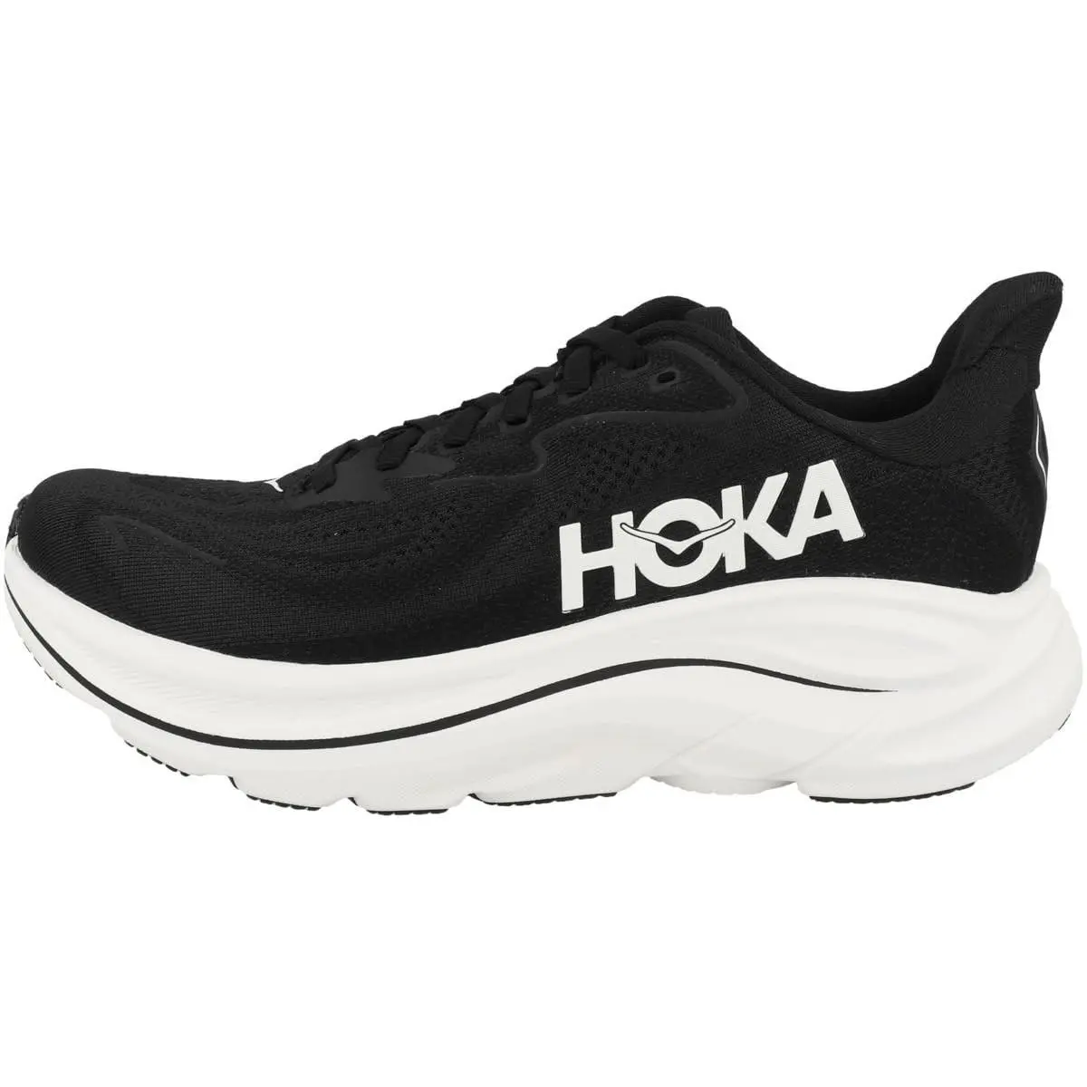 Hoka Womens Clifton 10 Black White Running Shoe 9.5 Medium