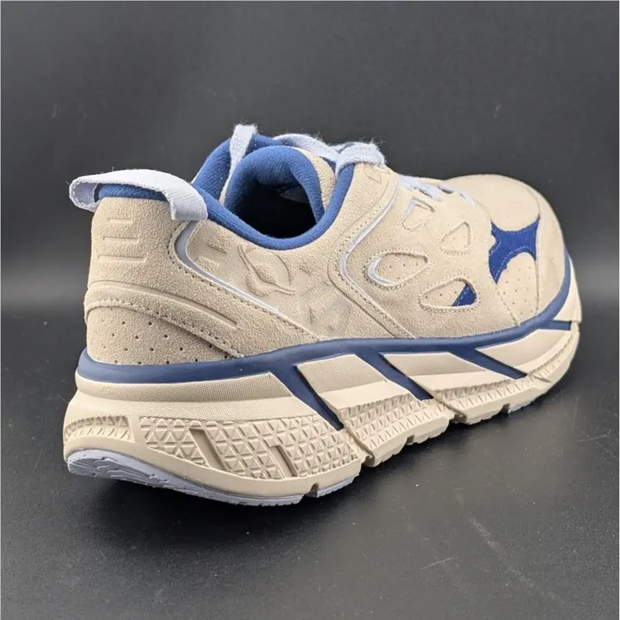 Hoka shoes - Hoka One One Clifton L Suede - 1122571/OTH - Gray / Blue (UPC: 197634054261) 1