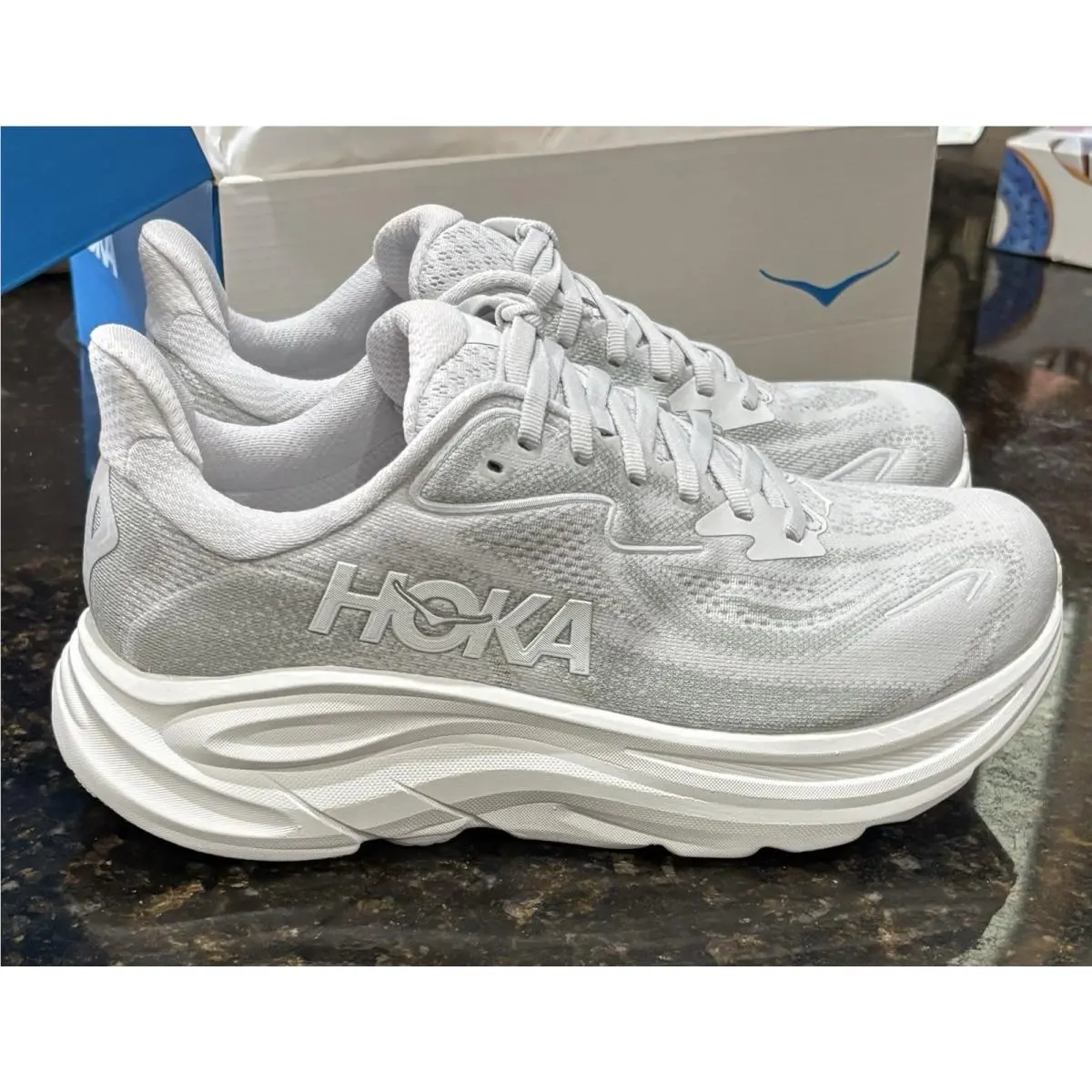 Size 8D - Hoka Clifton 10 Gray/white Womens