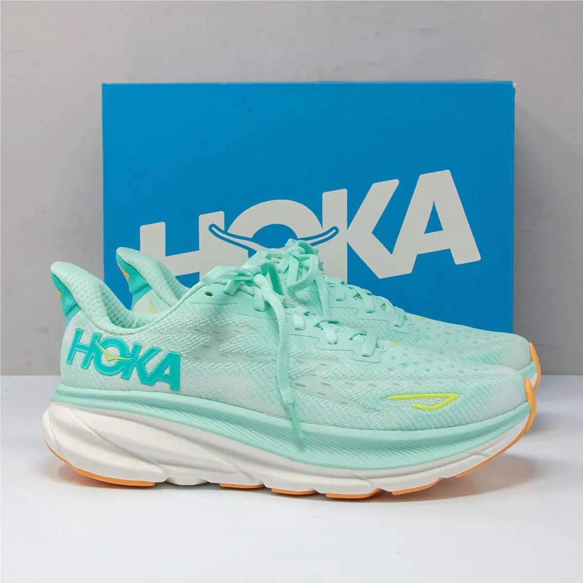 Hoka Clifton 9 Seafoam/aqua Breeze Running Shoes Women`s 9 B